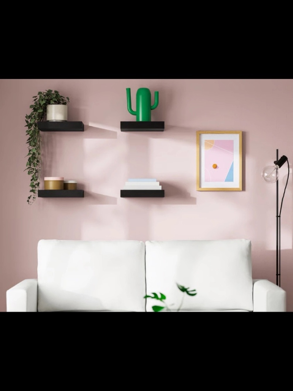 Floating Wall Shelves - Black Modern set